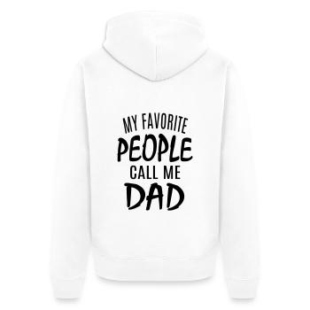 Vater Sohn Tochter Papa Töchter Lieblingsmenschen - Unisex Premium Bio Zip Hoodie - Weiß - Hinten - Thijin (182cm)