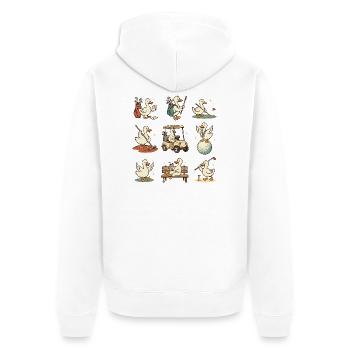 Lustiges Golf Design für echte Golfer - Unisex Premium Bio Zip Hoodie - Weiß - Hinten - Thijin (182cm)