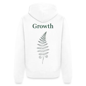 Fern Plant Growth - Unisex Premium Organic Zip Hoodie - white - Back - Thijin (182cm)