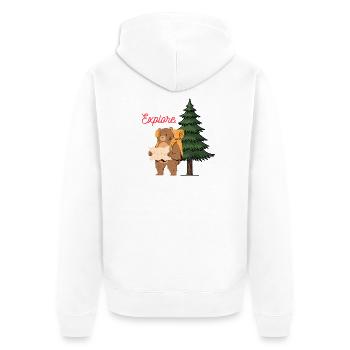 Explore Camping Shirt – Bear in the Woods - Veste à capuche bio Premium Unisexe - blanc - Dos - Thijin (182cm)