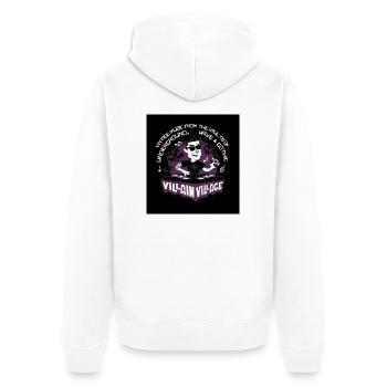 villains village logo Mothman - Unisex Premium Bio Zip Hoodie - Weiß - Hinten - Thijin (182cm)