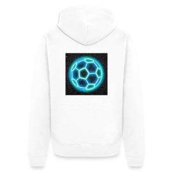 Soccer - Unisex Premium Organic Zip Hoodie - white - Back - Thijin (182cm)