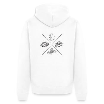 Burrata Love - Unisex Premium Organic Zip Hoodie - white - Back - Thijin (182cm)