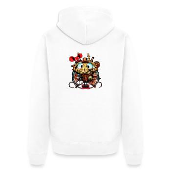 Crazy Maus - Unisex Premium Bio Zip Hoodie - Weiß - Hinten - Thijin (182cm)