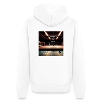Motivation Geschenkidee - Unisex Premium Bio Zip Hoodie - Weiß - Hinten - Thijin (182cm)