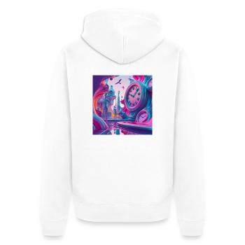 Hypersurréalisme - Veste à capuche bio Premium Unisexe - blanc - Dos - Thijin (182cm)