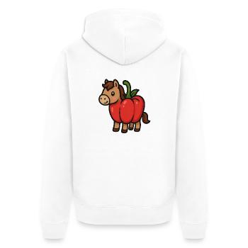 Pepper bangs - Unisex Premium Organic Zip Hoodie - white - Back - Thijin (182cm)