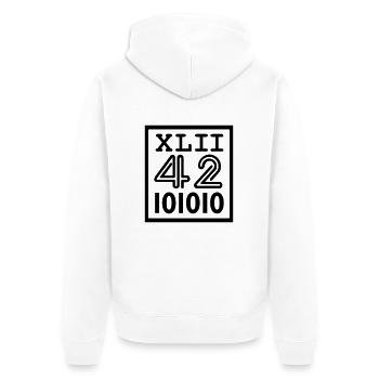42 since romans (1c) - Veste à capuche bio Premium Unisexe - blanc - Dos - Thijin (182cm)