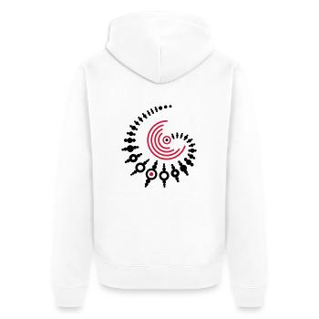 Crop Circle 1 | crop circle - Unisex Premium Organic Zip Hoodie - white - Back - Thijin (182cm)