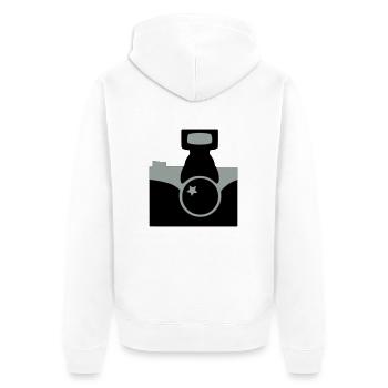 Appareil photo - Veste à capuche bio Premium Unisexe - blanc - Dos - Thijin (182cm)