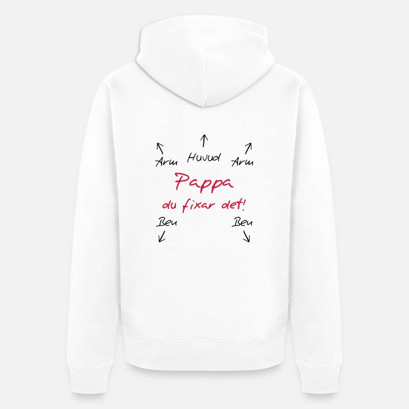 Pappa du fixar det - Unisex Premium Bio Zip Hoodie - Weiß