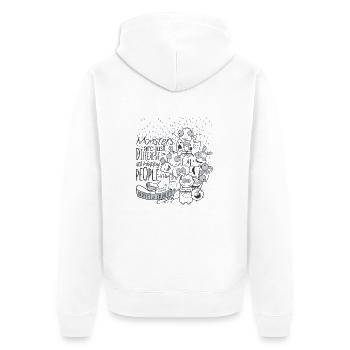 Monsters Respect & Equality - Veste à capuche bio Premium Unisexe - blanc - Dos - Thijin (182cm)