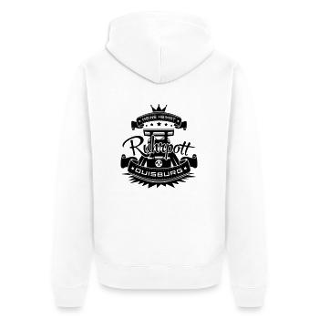 Ruhrpott - Duisburg - Unisex Premium Bio Zip Hoodie - Weiß - Hinten - Thijin (182cm)