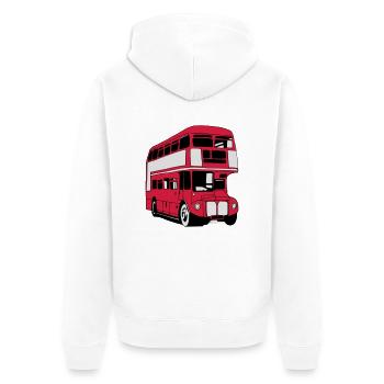 London-Bus (3 color) - Unisex Premium Bio Zip Hoodie - Weiß - Hinten - Thijin (182cm)