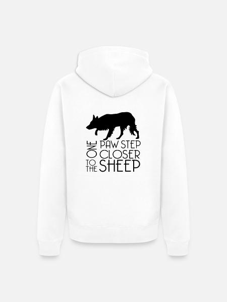 one paw step closer... - Unisex Premium Bio Zip Hoodie - Weiß