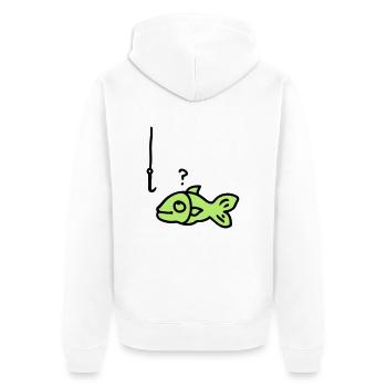 Fish fish hook - Unisex Premium Organic Zip Hoodie - white - Back - Thijin (182cm)