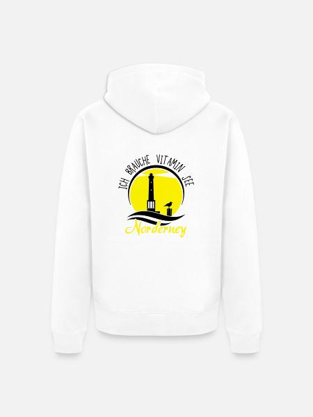 Vitamin See Norderney Leuchtturm - Unisex Premium Bio Zip Hoodie - Weiß