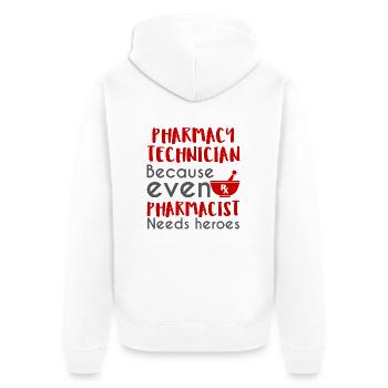 Pharmazie / Apotheker: Pharmacy Technician, becaus - Unisex Premium Bio Zip Hoodie - Weiß - Hinten - Thijin (182cm)