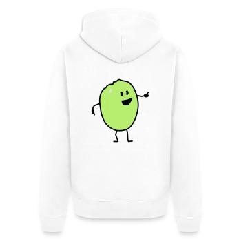 quince - Unisex Premium Bio Zip Hoodie - Weiß - Hinten - Thijin (182cm)