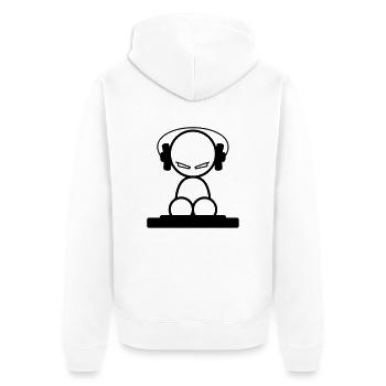 DJ Techno House Music Disco Dance Headphones Rave - Unisex Premium Organic Zip Hoodie - white - Back - Thijin (182cm)
