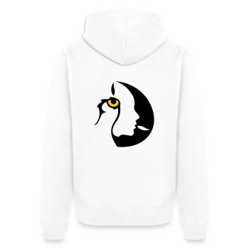 Chamane (œil droit) - Veste à capuche bio Premium Unisexe - blanc - Dos - Thijin (182cm)