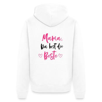 Beste Mama Mutter Muttertag Geschenk - Unisex Premium Bio Zip Hoodie - Weiß - Hinten - Thijin (182cm)