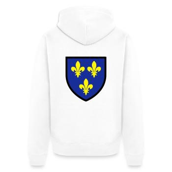 Blason Ile de France (T) - Veste à capuche bio Premium Unisexe - blanc - Dos - Thijin (182cm)