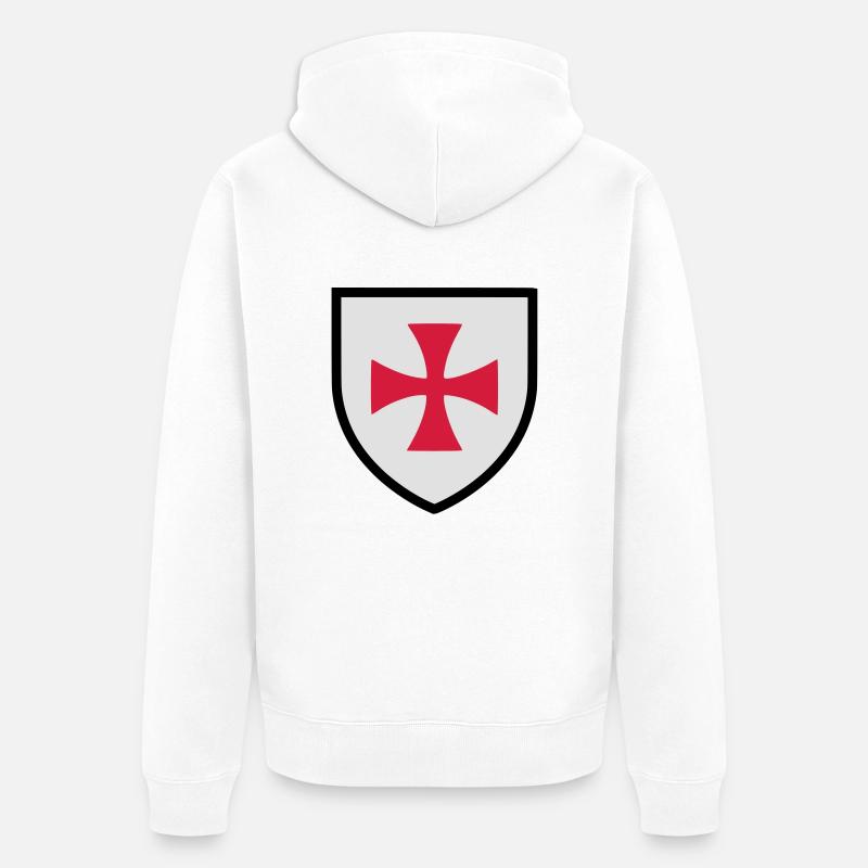 Blason croix de Malte (K) - Veste à capuche bio Premium Unisexe - blanc