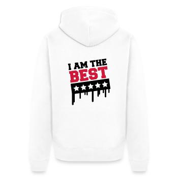 i_am_the_best_a2 - Unisex Premium Organic Zip Hoodie - white - Back - Thijin (182cm)