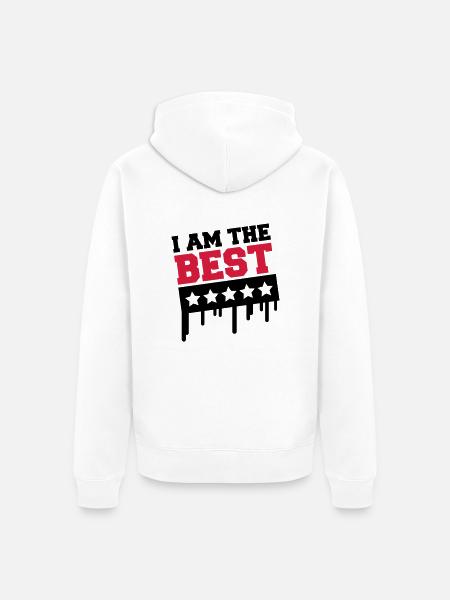 i_am_the_best_a2 - Unisex Premium Organic Zip Hoodie - white