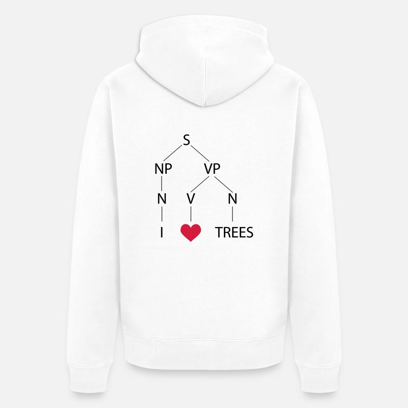 Syntaxbaum - Unisex Premium Bio Zip Hoodie - Weiß