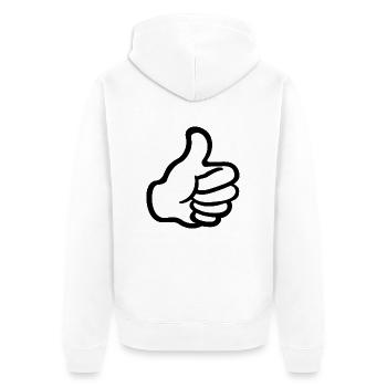 emoji pouce.png - Veste à capuche bio Premium Unisexe - blanc - Dos - Thijin (182cm)