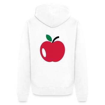 Apfel - Unisex Premium Bio Zip Hoodie - Weiß - Hinten - Thijin (182cm)