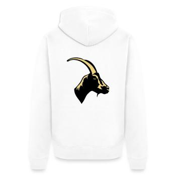 chevre animal domestique goat 1 - Veste à capuche bio Premium Unisexe - blanc - Dos - Thijin (182cm)