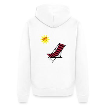 sonnenstuhl2 - Unisex Premium Organic Zip Hoodie - white - Back - Thijin (182cm)