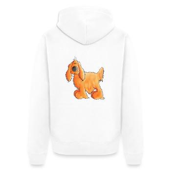 Happy English Cocker Spaniel - Dog - Unisex Premium Organic Zip Hoodie - white - Back - Thijin (182cm)