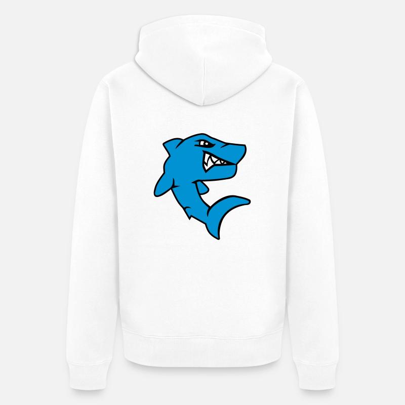 Requin - Veste à capuche bio Premium Unisexe - blanc