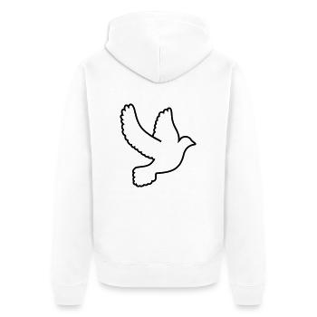 Dove - Unisex Premium Organic Zip Hoodie - white - Back - Thijin (182cm)
