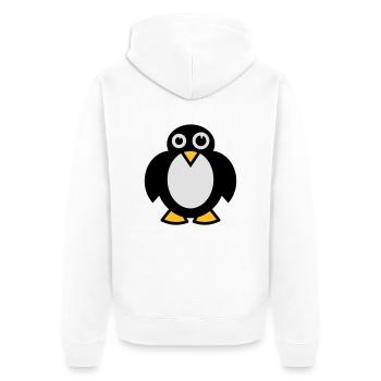 Lustiger Pinguin - Unisex Premium Bio Zip Hoodie - Weiß - Hinten - Thijin (182cm)