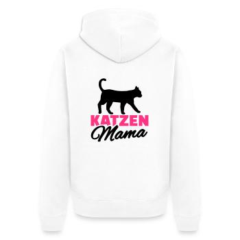 Katze - Unisex Premium Bio Zip Hoodie - Weiß - Hinten - Thijin (182cm)