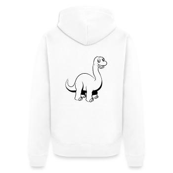 Dinosaur drôle douce - Veste à capuche bio Premium Unisexe - blanc - Dos - Thijin (182cm)