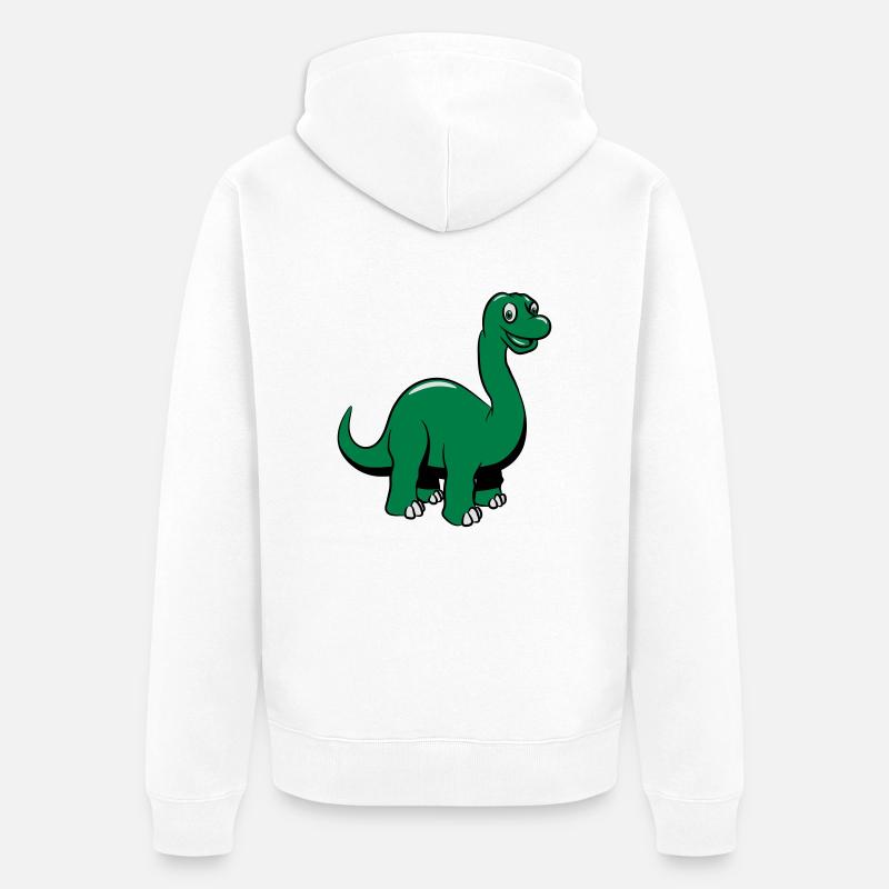 Dinosaur drôle douce - Veste à capuche bio Premium Unisexe - blanc