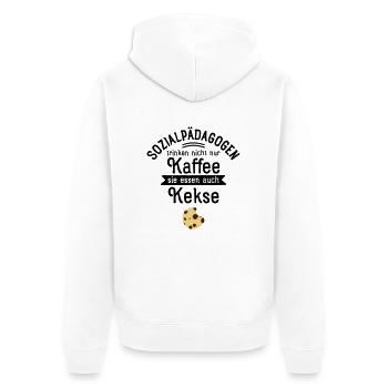 Sozialpädagogen Trinken Nicht Nur Kaffee... - Unisex Premium Bio Zip Hoodie - Weiß - Hinten - Thijin (182cm)
