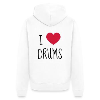 Schlagzeug Schlagzeuger Musik Musiker Musikerin - Unisex Premium Bio Zip Hoodie - Weiß - Hinten - Thijin (182cm)