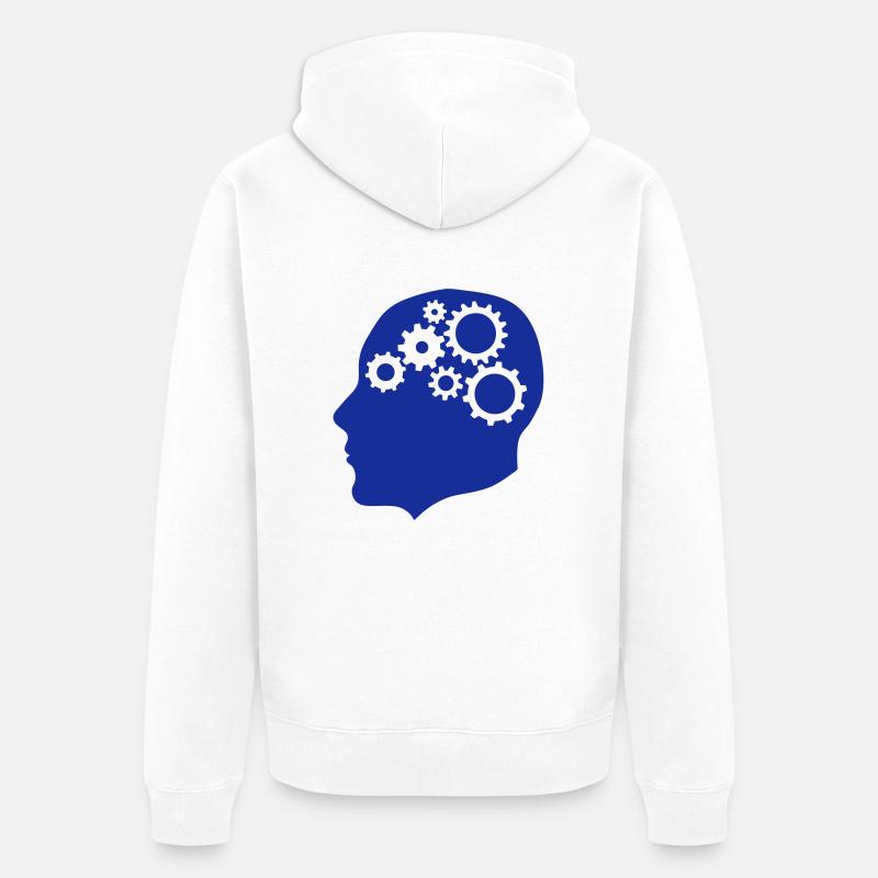 tete profile engrenage reflection 612 - Veste à capuche bio Premium Unisexe - blanc