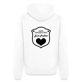 Parrain / Marraine / Filleule / Filleul - Veste à capuche bio Premium Unisexe - blanc - Dos - Thijin (182cm)