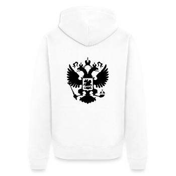 russia - Unisex Premium Bio Zip Hoodie - Weiß - Hinten - Thijin (182cm)