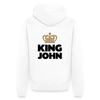 King john name thing crown - Unisex Premium Organic Zip Hoodie - white - Back - Thijin (182cm)