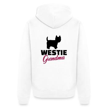 Westie - Unisex Premium Bio Zip Hoodie - Weiß - Hinten - Thijin (182cm)
