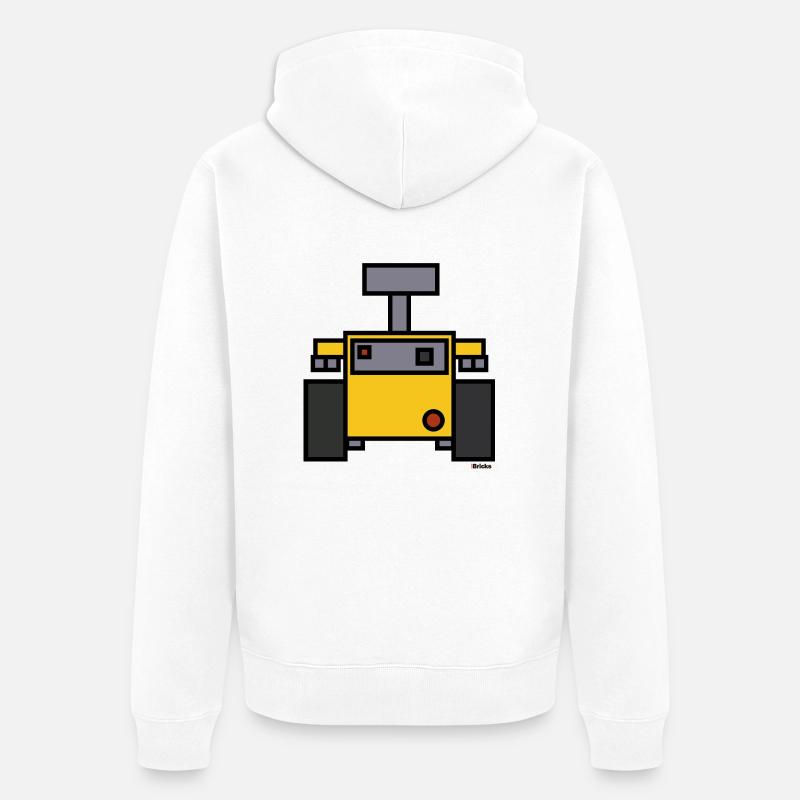 Robots - Briques profondes - Veste à capuche bio Premium Unisexe - blanc